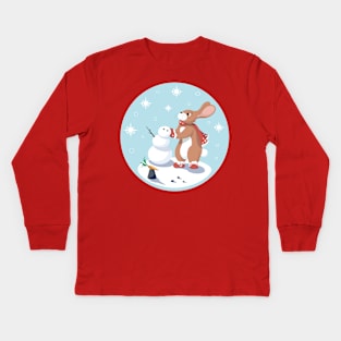 Christmas rabbit Kids Long Sleeve T-Shirt